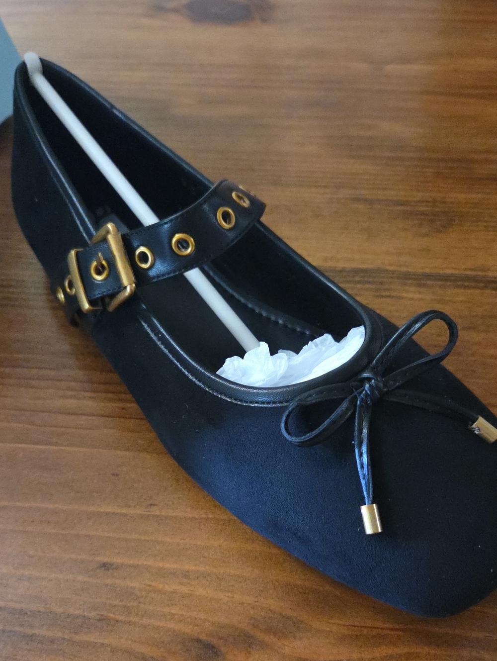 Black Mary Jane Ballet Flat with Buckle Strap